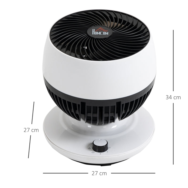 Ventilador de escritorio con circulación de aire para habitación, color blanco 