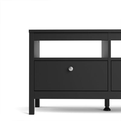 Milan 3 Drawer Matt Black TV Unit