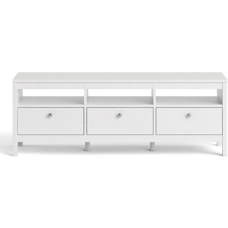 Milan 3 Drawer White Modern TV Unit