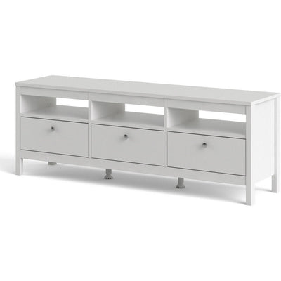 Milan 3 Drawer White Modern TV Unit