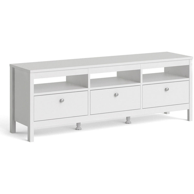 Milan 3 Drawer White Modern TV Unit