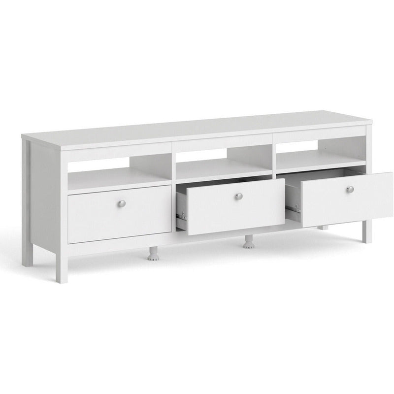 Milan 3 Drawer White Modern TV Unit