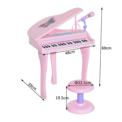 Mini Electronic Piano W/Stool - Pink