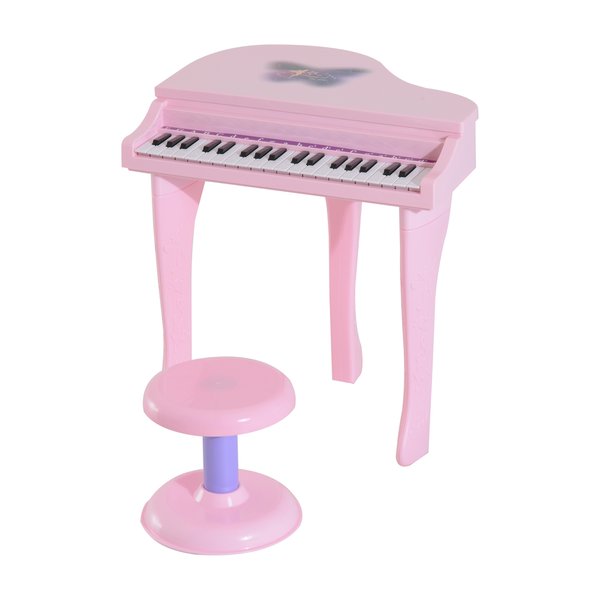 Mini Electronic Piano W/Stool - Pink