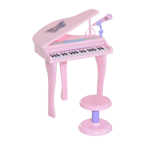 Mini Electronic Piano W/Stool - Pink