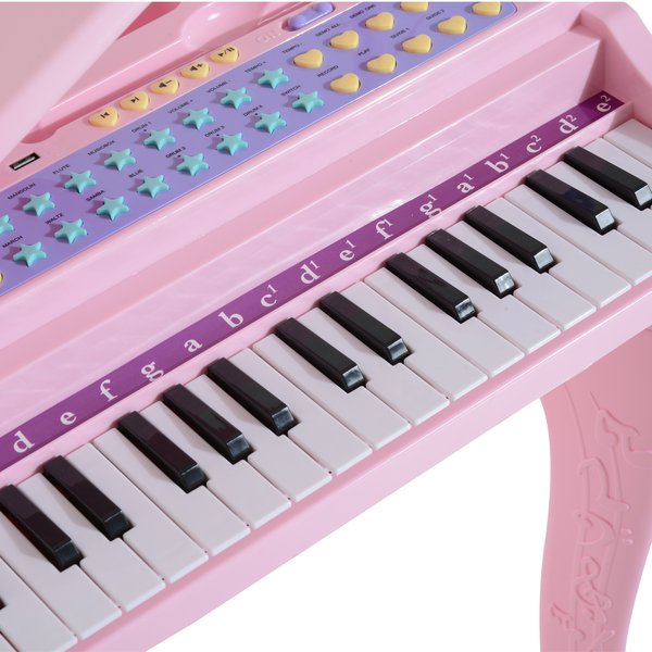 Mini Electronic Piano W/Stool - Pink