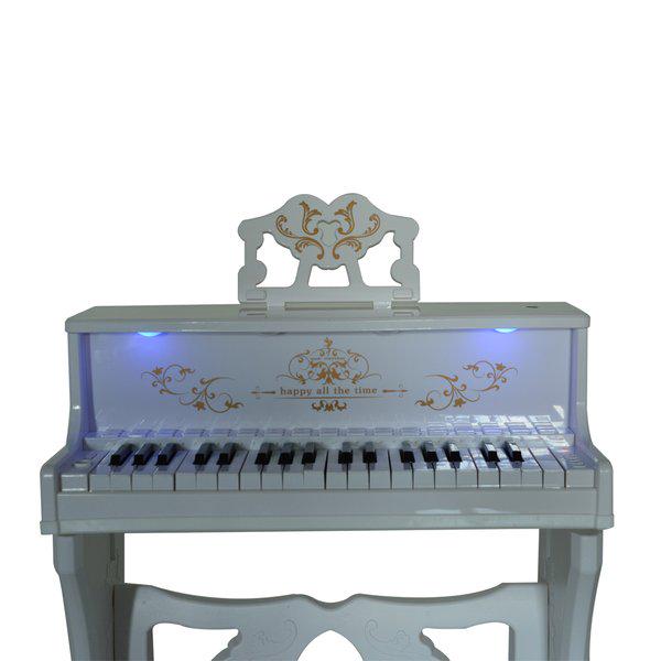 Mini Electronic Piano W/Microphone And Stool - White