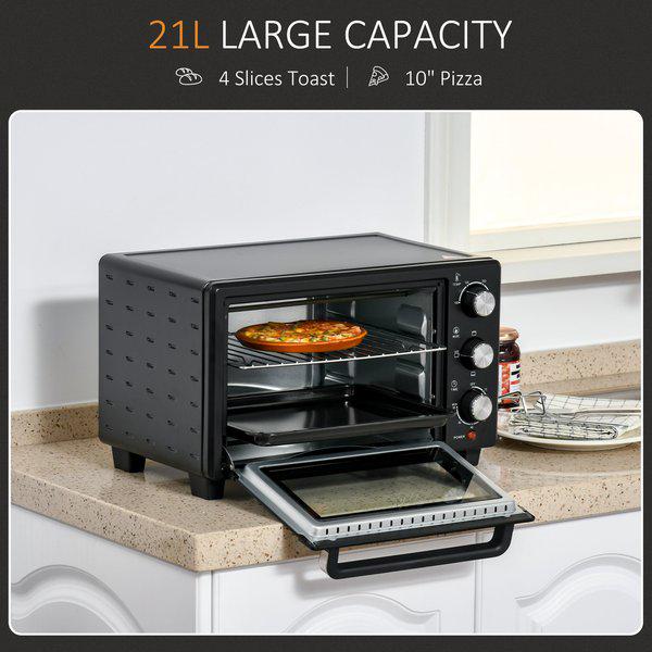 Mini Electric Oven 21L Countertop with Adjustable Temperature Timer