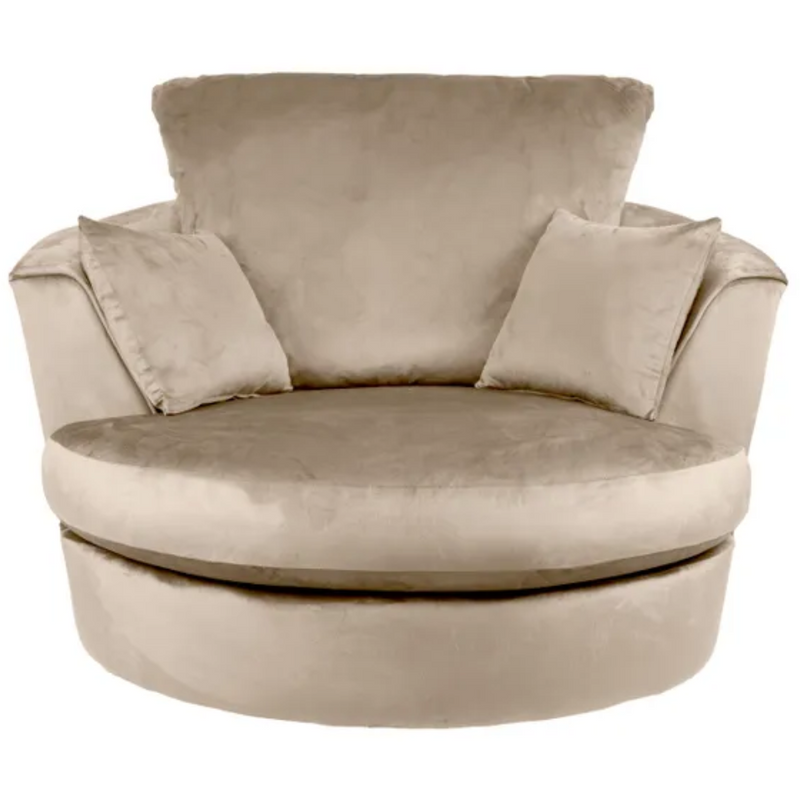 Rockford Deluxe Velvet Swivel Chair Champagne Beige