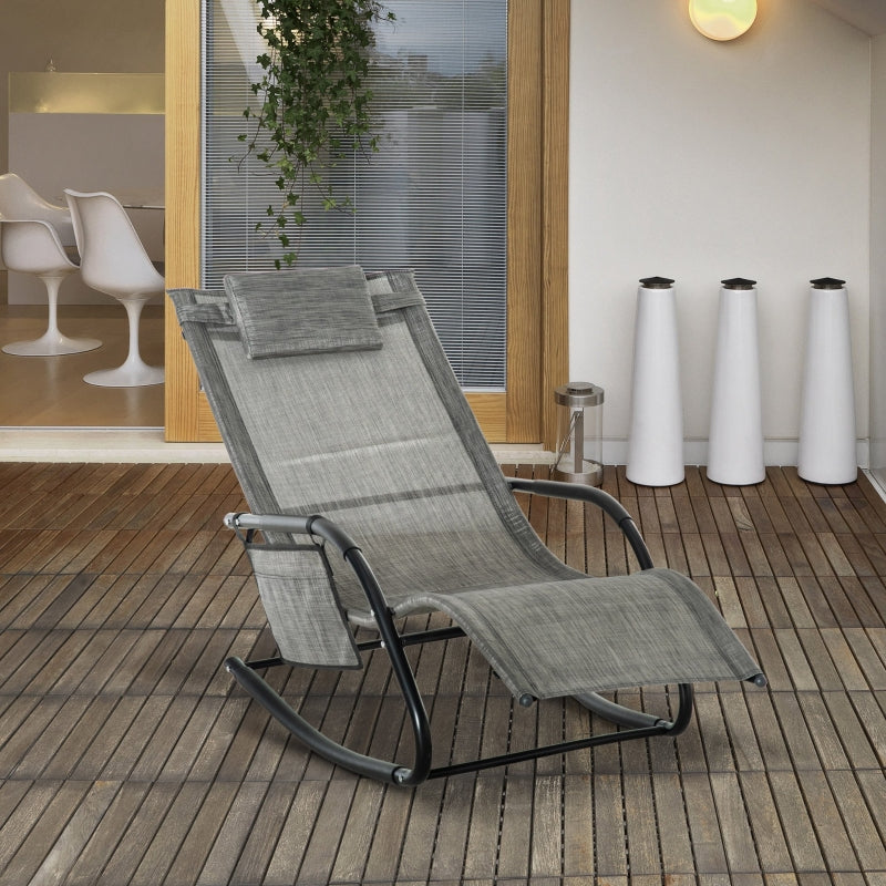 Breathable Mesh Rocking Chair- Dark Grey