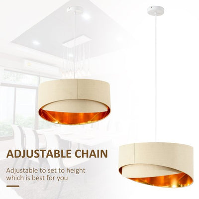 Modern Chandelier With Adjustable Chain Bevel Nested Lampshade Home Office