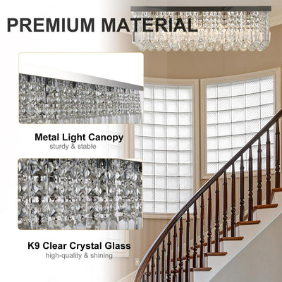 Modern Crystal Square Ceiling Chandelier