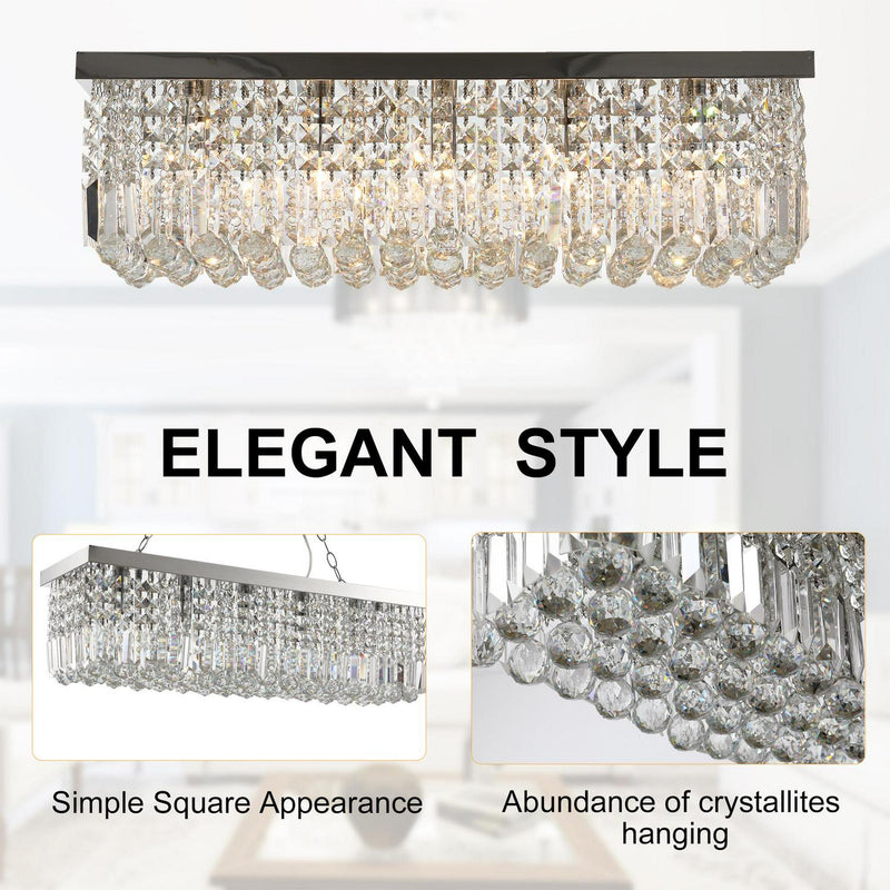 Modern Crystal Square Ceiling Chandelier