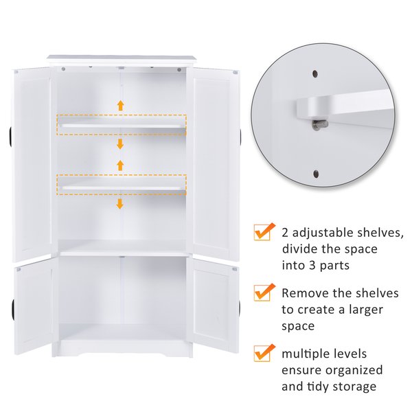 Freestanding Modern Storage Cabinet Hutch For Bathroom, Kitchen, Living Room Furniture