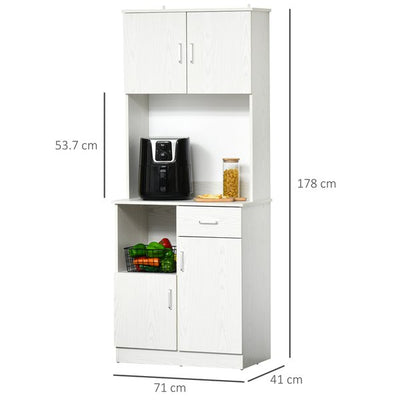 Modern Kitchen Pantry Cupboard Storage Cabinet W/ Drawer And Shelves