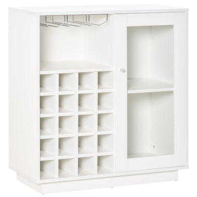 Modern Sideboard Wine Cabinet Cupboard With Glass Holder And 20-Bottle Rack