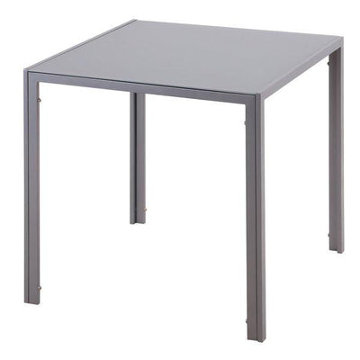 Modern Square Dining Table With Glass Top And Metal Legs For Room