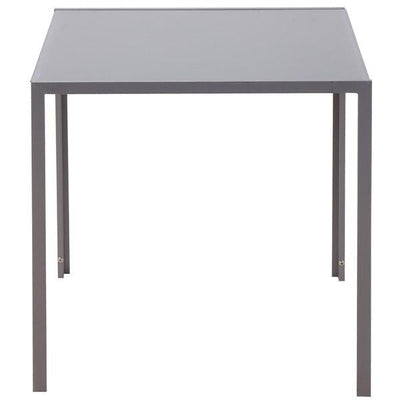 Modern Square Dining Table With Glass Top And Metal Legs For Room