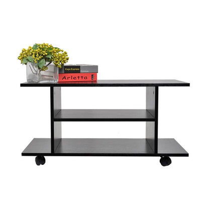 Modern TV Cabinet Stand Storage Shelves Table Bookcase - Black