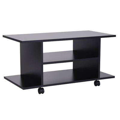 Modern TV Cabinet Stand Storage Shelves Table Bookcase - Black