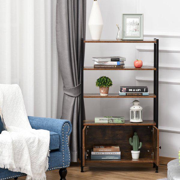 Multifunctional Bookshelf Storage Cabinet Bookcase W/ Display Shelves And Cupboard