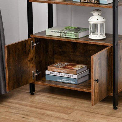 Multifunctional Bookshelf Storage Cabinet Bookcase W/ Display Shelves And Cupboard