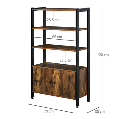 Multifunctional Bookshelf Storage Cabinet Bookcase W/ Display Shelves And Cupboard