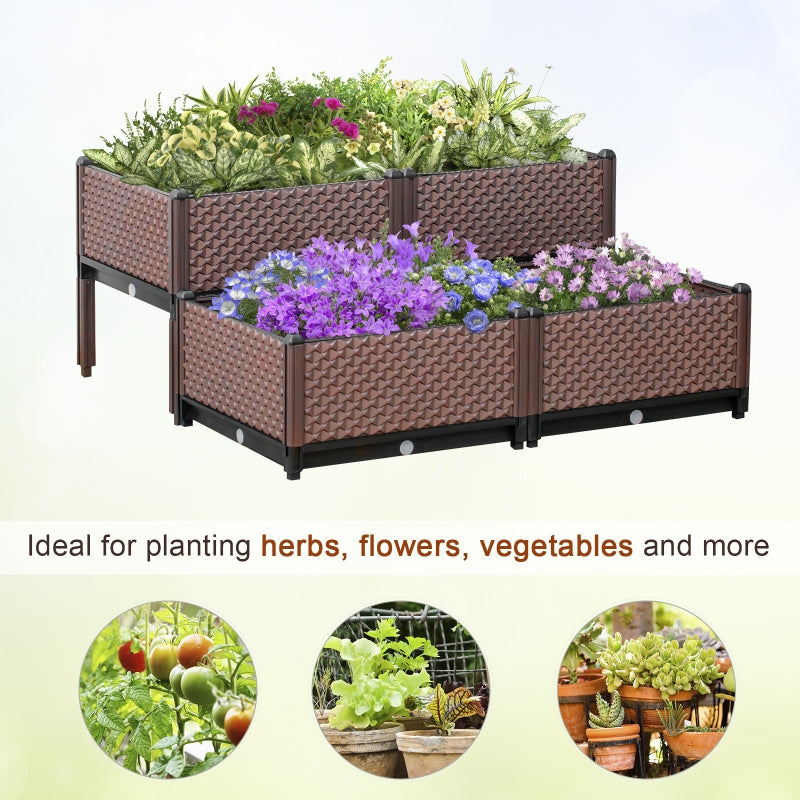 Set Of 4 Raised Garden Bed