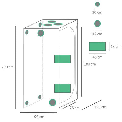 Mylar Hydroponic Grow Tent With Vents And Floor Tray For Indoor Plant Growing