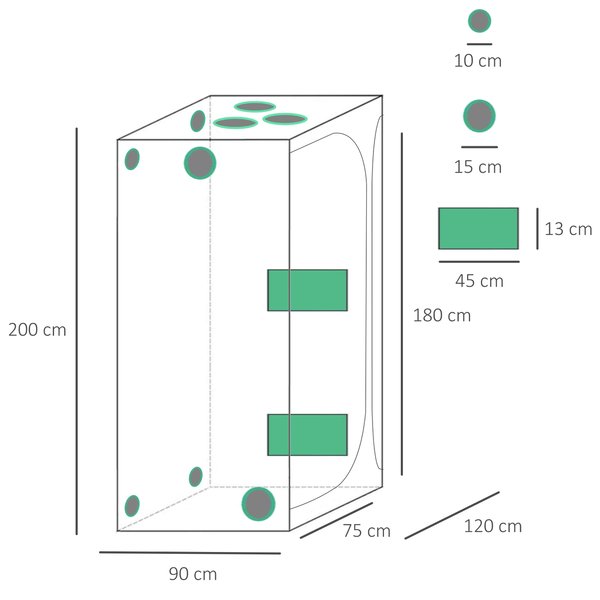 Mylar Hydroponic Grow Tent With Vents And Floor Tray For Indoor Plant Growing