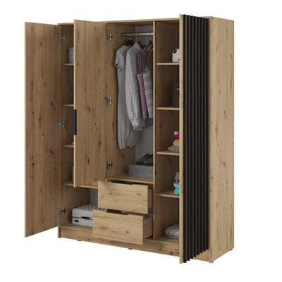 Nelly Hinged Door Wardrobe 155cm [Mirror]