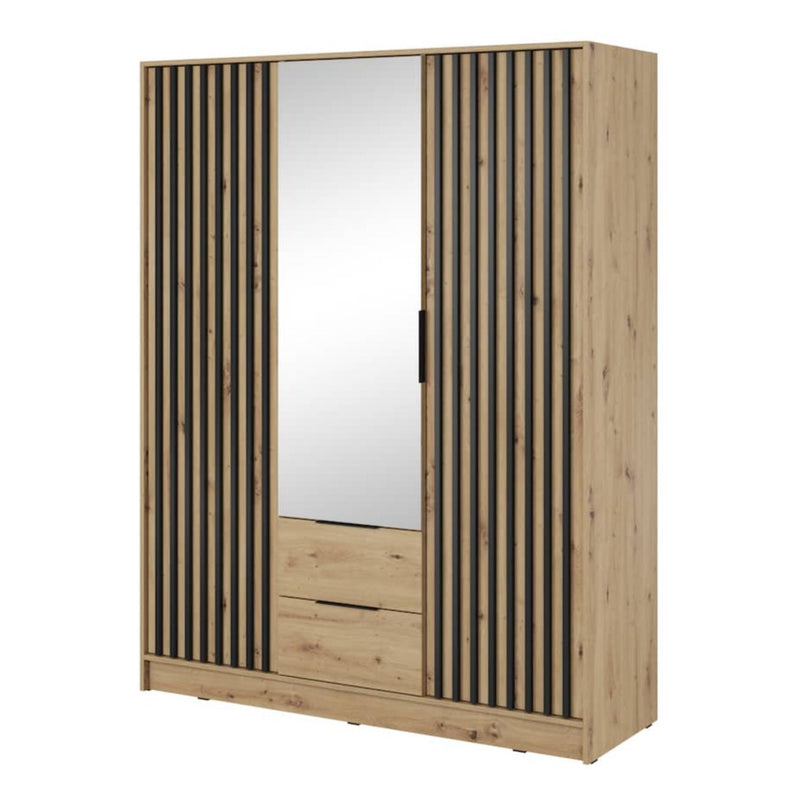 Nelly Hinged Door Wardrobe 155cm [Mirror]