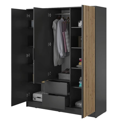 Nelly Hinged Door Wardrobe 155cm [Mirror]