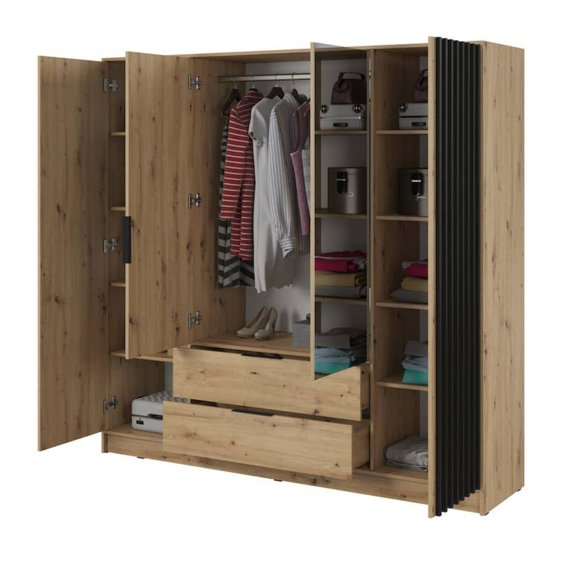 Nelly Hinged Door Wardrobe 206cm [Mirror]