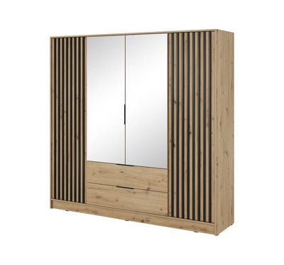 Kayana Hinged Door Wardrobe 206cm [Mirror]