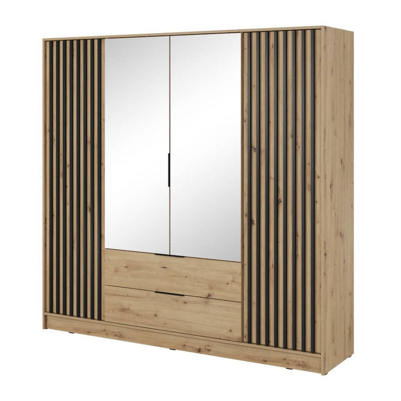 Nelly Hinged Door Wardrobe 206cm [Mirror]