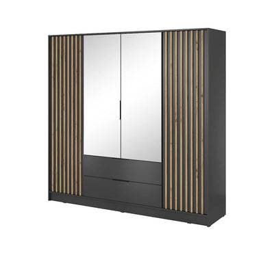 Kayana Hinged Door Wardrobe 206cm [Mirror]