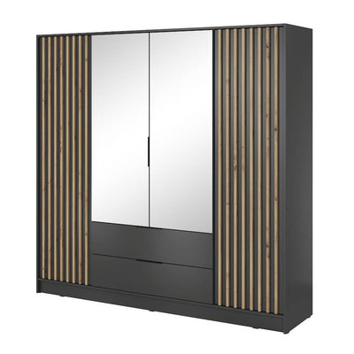 Nelly Hinged Door Wardrobe 206cm [Mirror]