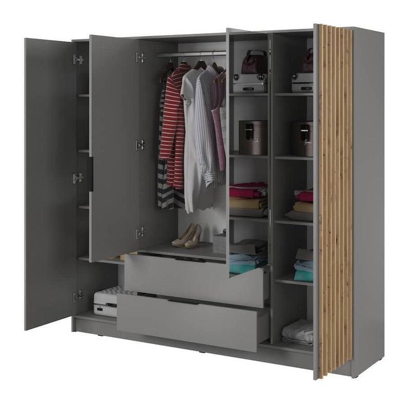 Nelly Hinged Door Wardrobe 206cm [Mirror]