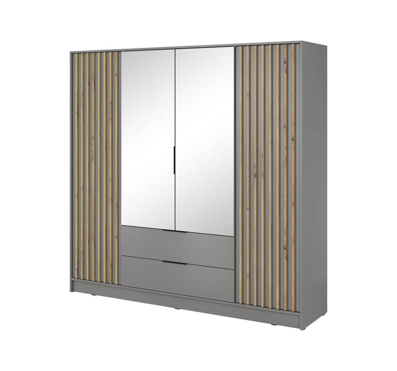 Kayana Hinged Door Wardrobe 206cm [Mirror]