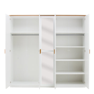 Nicea 21 5 Door Wardrobe 226cm in White