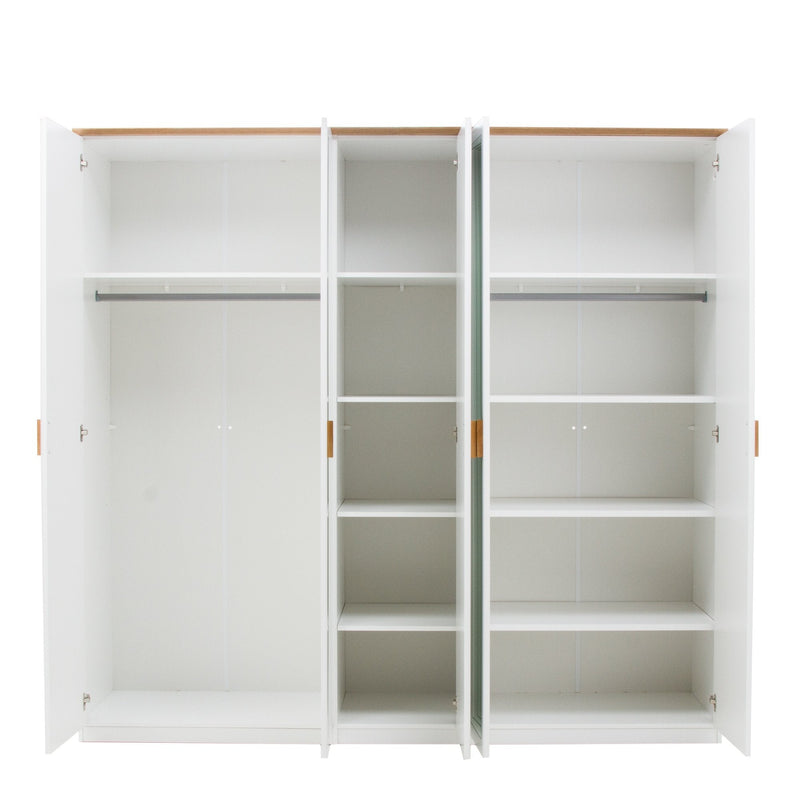 Nicea 21 5 Door Wardrobe 226cm in White