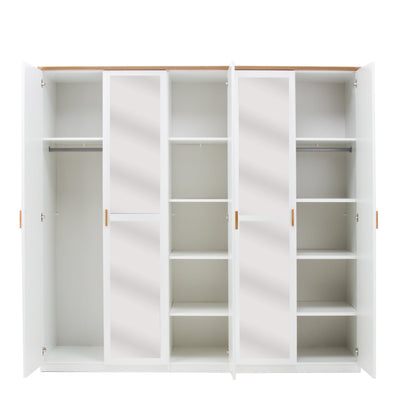 Nicea 21 5 Door Wardrobe 226cm in White