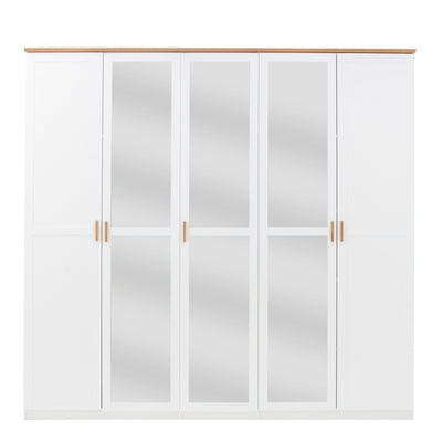 Nicea 21 5 Door Wardrobe 226cm in White