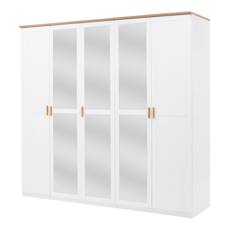 Nicea 21 5 Door Wardrobe 226cm in White