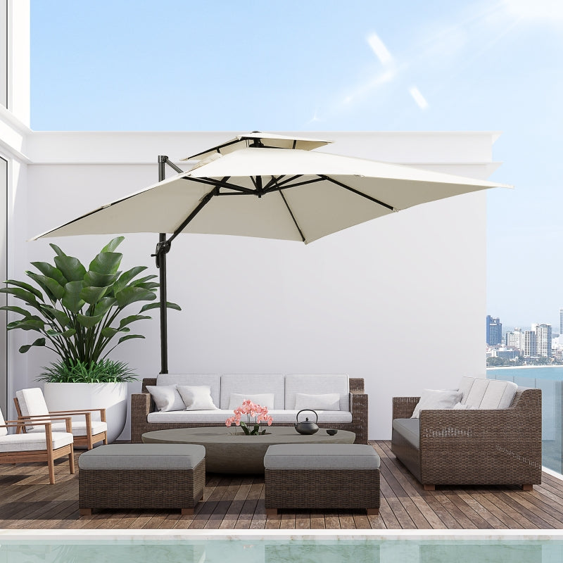 Steel Frame Outdoor Roma Cantilever Umbrella