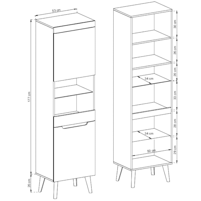 Nordi Tall Display Cabinet