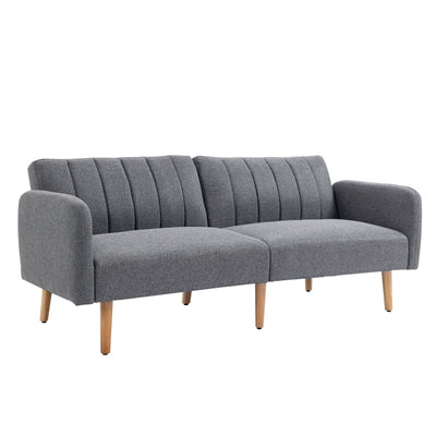 Two-Seater Sofa Bed, With Split Back - Grey