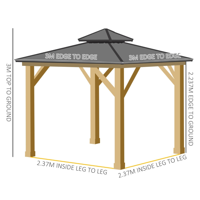 Outdoor Hardtop Gazebo Canopy - Grey