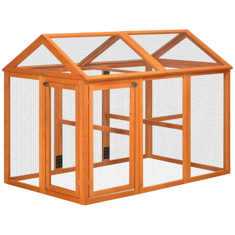 Large Chicken Run, Wooden Coop, With Combinable Design - Effect